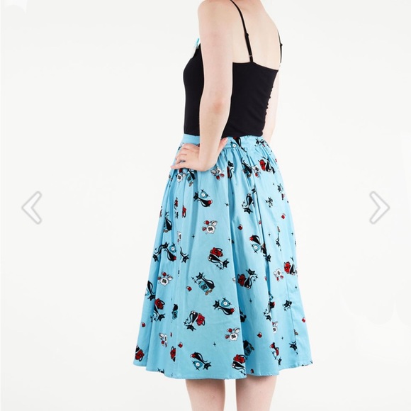 Voodoo Vixen Harper Kitten Print Skirt - Picture 3 of 8